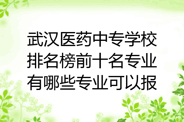 武汉医药中专学校排名榜前十名专业有哪些专业可以报