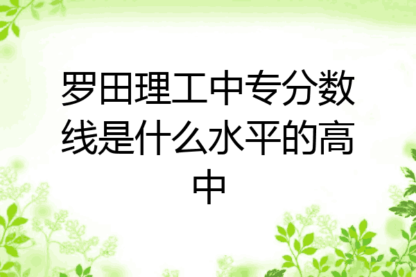 罗田理工中专分数线是什么水平的高中
