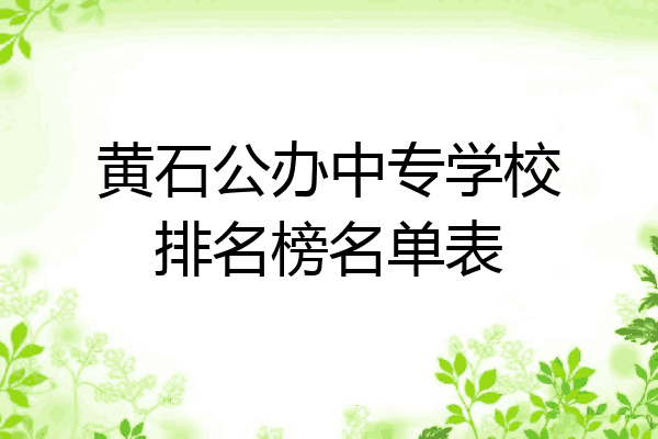 黄石公办中专学校排名榜名单表