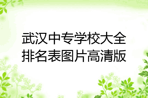 武汉中专学校大全排名表图片高清版