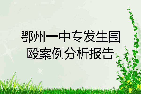 鄂州一中专发生围殴案例分析报告