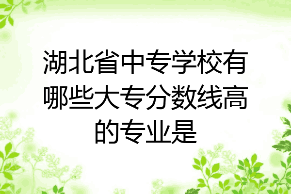 湖北省中专学校有哪些大专分数线高的专业是