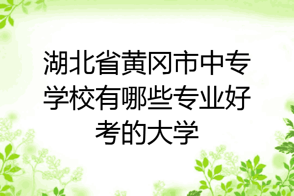 湖北省黄冈市中专学校有哪些专业好考的大学