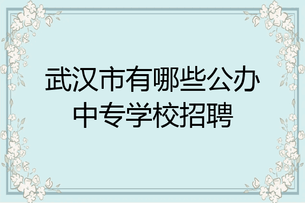 武汉市有哪些公办中专学校招聘
