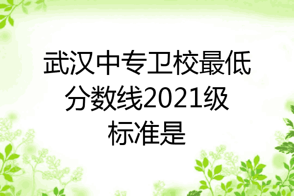 武汉中专卫校最低分数线2021级标准是