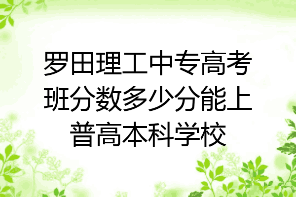 罗田理工中专高考班分数多少分能上普高本科学校