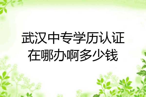 武汉中专学历认证在哪办啊多少钱