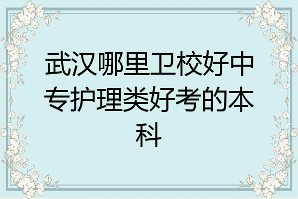 武汉哪里卫校好中专护理类好考的本科