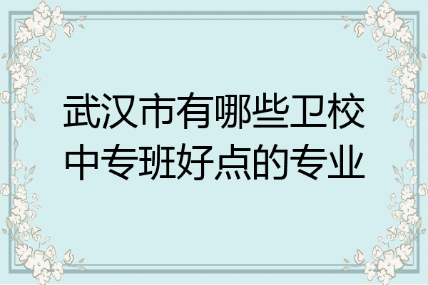 武汉市有哪些卫校中专班好点的专业