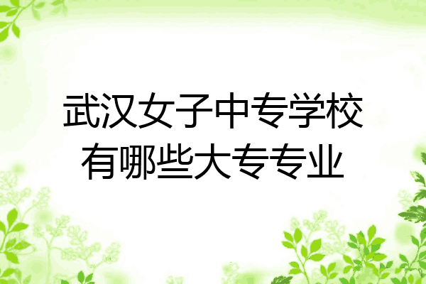 武汉女子中专学校有哪些大专专业
