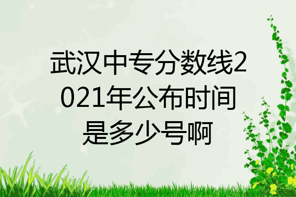 武汉中专分数线2021年公布时间是多少号啊