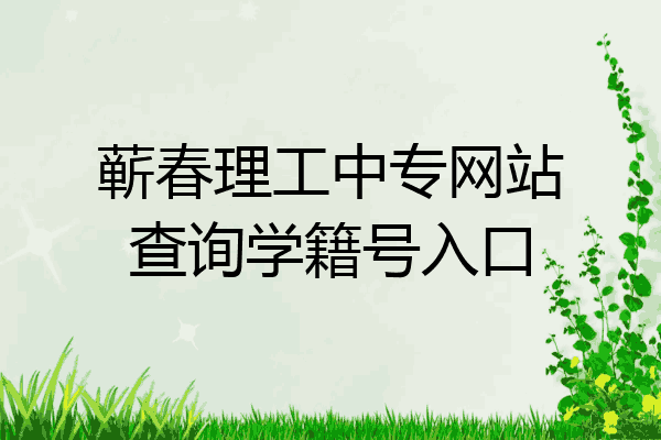 蕲春理工中专网站查询学籍号入口