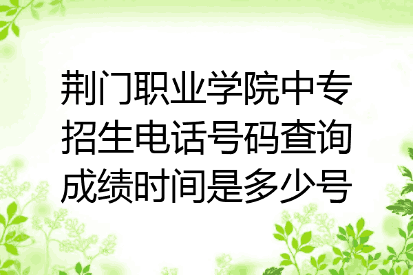荆门职业学院中专招生电话号码查询成绩时间是多少号