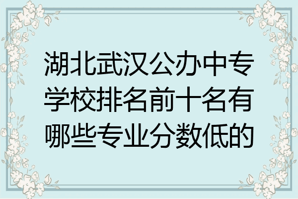 湖北武汉公办中专学校排名前十名有哪些专业分数低的