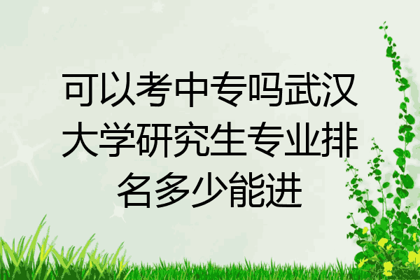 可以考中专吗武汉大学研究生专业排名多少能进
