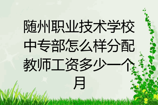 随州职业技术学校中专部怎么样分配教师工资多少一个月