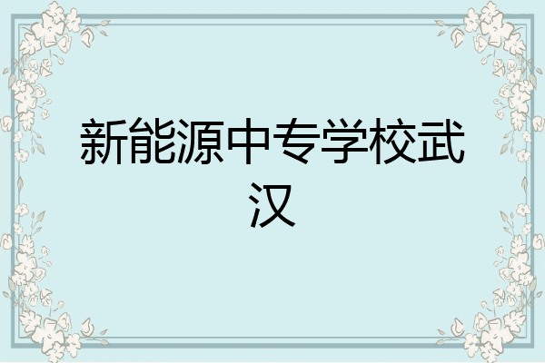 新能源中专学校武汉