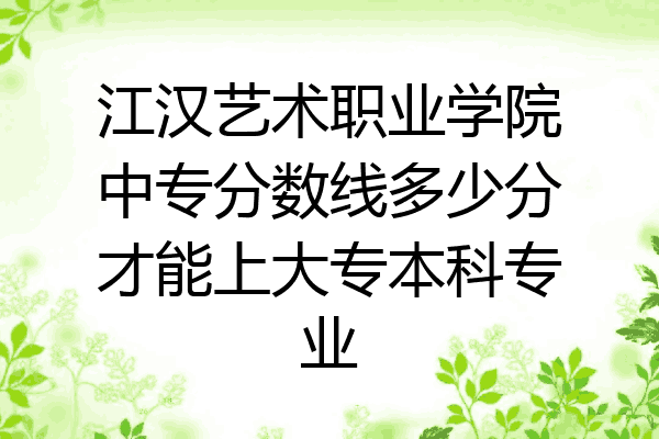 江汉艺术职业学院中专分数线多少分才能上大专本科专业