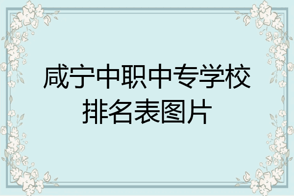 咸宁中职中专学校排名表图片