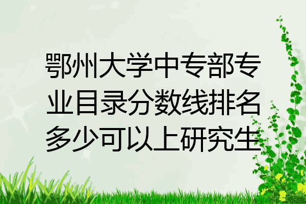 鄂州大学中专部专业目录分数线排名多少可以上研究生