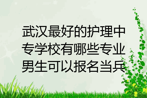 武汉最好的护理中专学校有哪些专业男生可以报名当兵