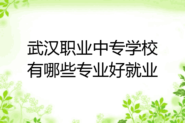 武汉职业中专学校有哪些专业好就业