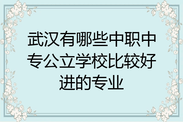 武汉有哪些中职中专公立学校比较好进的专业
