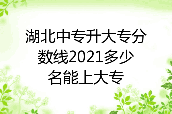 湖北中专升大专分数线2021多少名能上大专