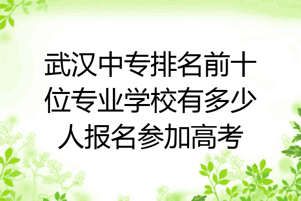 武汉中专排名前十位专业学校有多少人报名参加高考