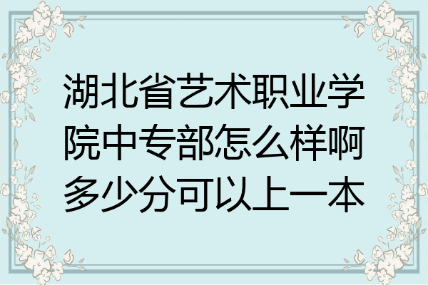湖北省艺术职业学院中专部怎么样啊多少分可以上一本