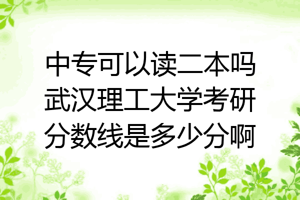 中专可以读二本吗武汉理工大学考研分数线是多少分啊