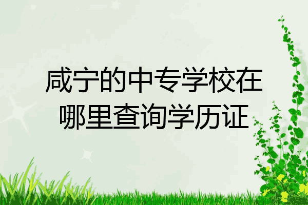 咸宁的中专学校在哪里查询学历证