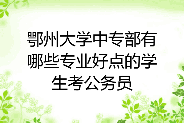 鄂州大学中专部有哪些专业好点的学生考公务员