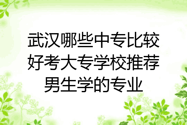 武汉哪些中专比较好考大专学校推荐男生学的专业