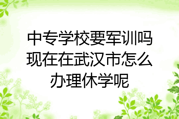 中专学校要军训吗现在在武汉市怎么办理休学呢