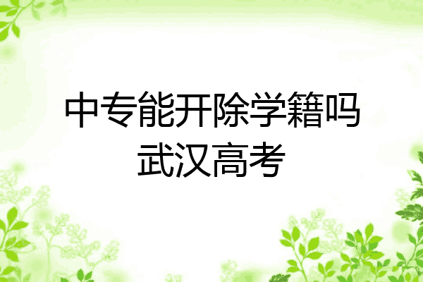 中专能开除学籍吗武汉高考