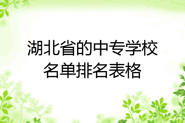 湖北省的中专学校名单排名表格