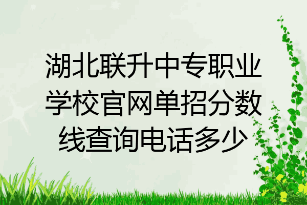 湖北联升中专职业学校官网单招分数线查询电话多少