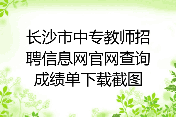 长沙市中专教师招聘信息网官网查询成绩单下载截图