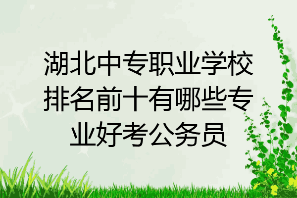 湖北中专职业学校排名前十有哪些专业好考公务员
