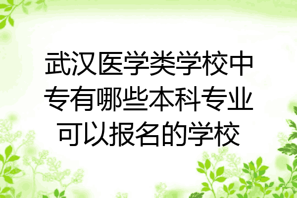 武汉医学类学校中专有哪些本科专业可以报名的学校