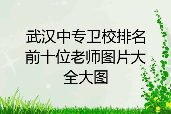 武汉中专卫校排名前十位老师图片大全大图