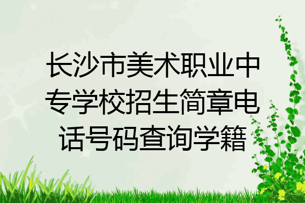 长沙市美术职业中专学校招生简章电话号码查询学籍