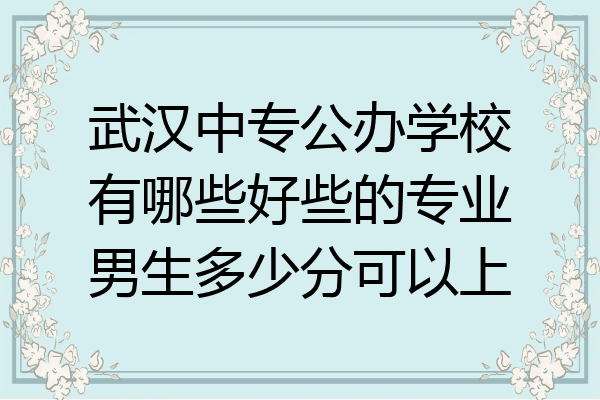 武汉中专公办学校有哪些好些的专业男生多少分可以上