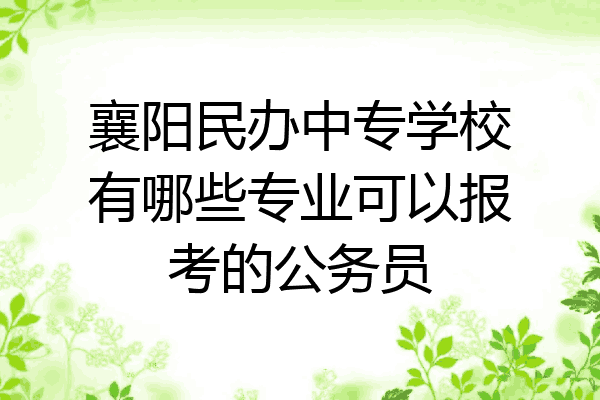 襄阳民办中专学校有哪些专业可以报考的公务员
