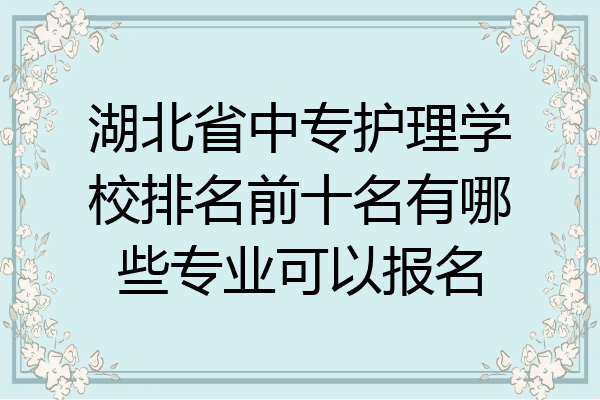 湖北省中专护理学校排名前十名有哪些专业可以报名