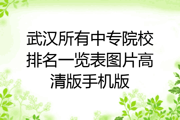 武汉所有中专院校排名一览表图片高清版手机版