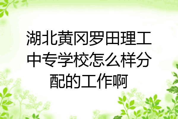 湖北黄冈罗田理工中专学校怎么样分配的工作啊