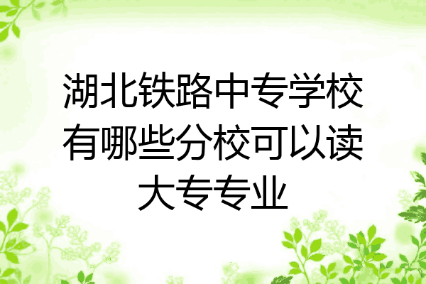 湖北铁路中专学校有哪些分校可以读大专专业