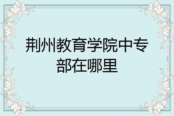 荆州教育学院中专部在哪里
